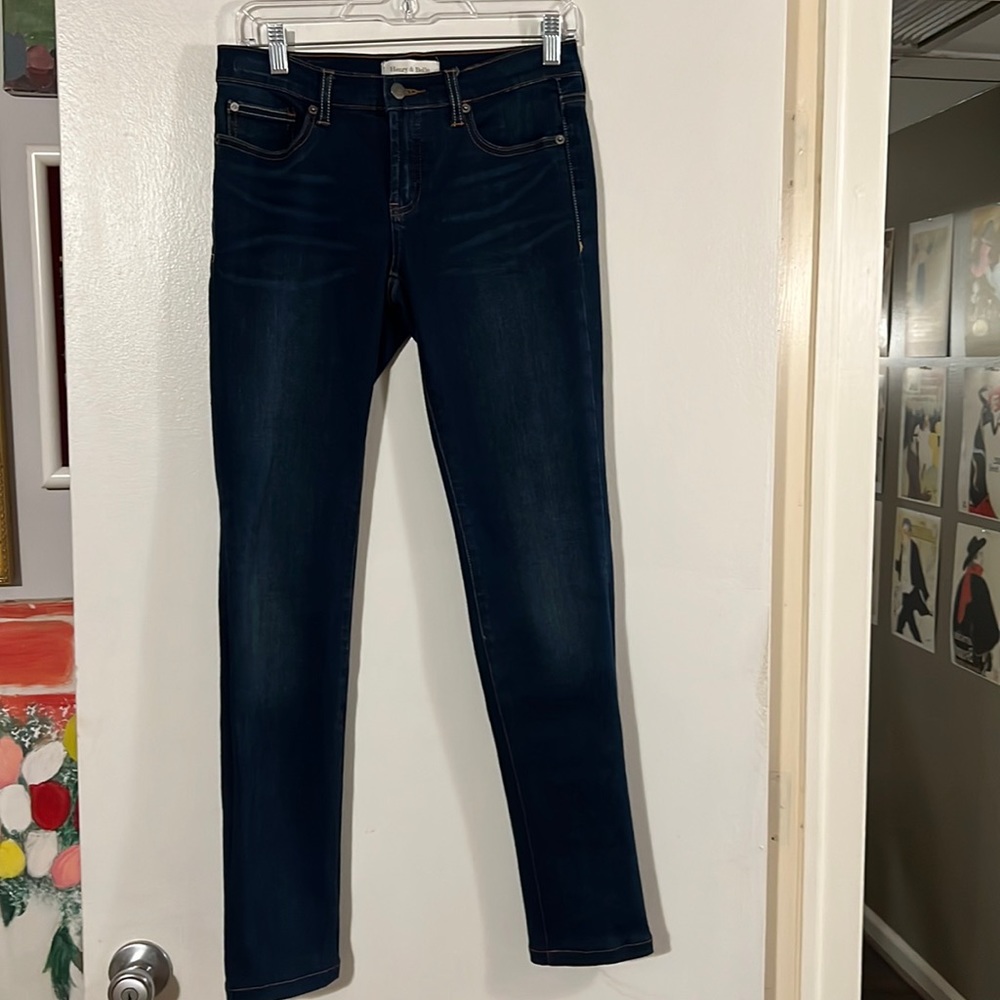 Henry & Belle micro flare blue denim stretch jeans